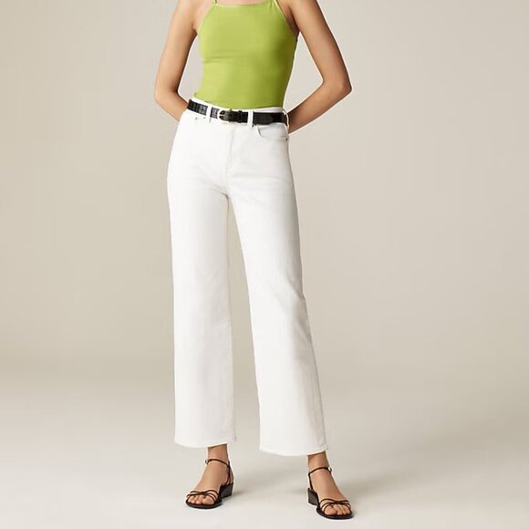 J‎ Crew Women's Slim-wide jean Petite Size 26 White Color - Picture 1 of 7